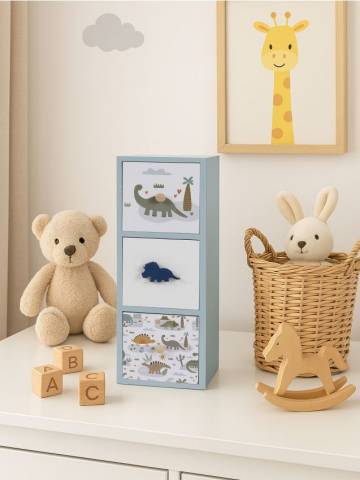 Органайзер із шухлядами з динозаврами - різнобарвний