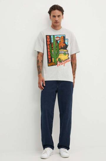 Футболка Superdry мужская цвет серый с принтом M1012158A-5WB Футболка Superdry мужская цвет серый с принтом M1012158A-5WB