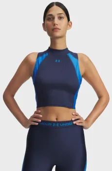 Женский темно-синий топ UA HG Rib Tank Синий S Under Armour 6003985-403