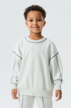 Світшот із контрастними швами - сірий