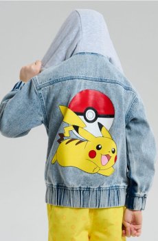 Джинсова куртка з каптуром Pokémon - бірюзовий