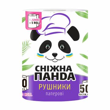 Бумажное полотенце Сніжна Панда Jumbo Roll 2-слойный, 500 отрывов, 1 рулон