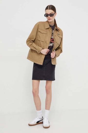 Хлопковая куртка Superdry цвет зелёный переходная Хлопковая куртка Superdry цвет зелёный переходная