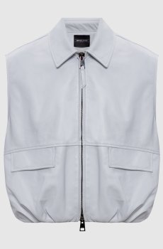 Голубой кожаный жилет Jaris