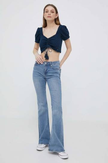 Хлопковый топ Pepe Jeans Philana цвет синий Хлопковый топ Pepe Jeans Philana цвет синий