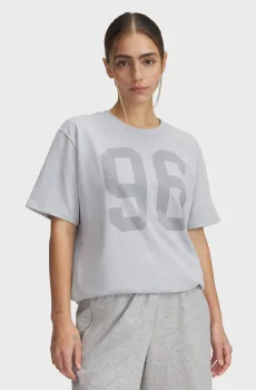 Женская серая футболка UA HWT OS 96 SS Серый M Under Armour 1389751-011