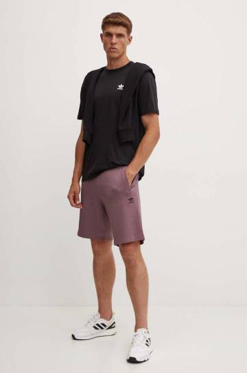 Хлопковые шорты adidas Originals цвет фиолетовый IY8514 Хлопковые шорты adidas Originals цвет фиолетовый IY8514
