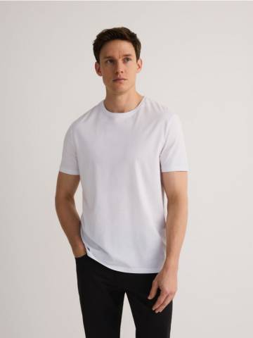 Reserved - Футболка regular fit з модалом - білий - 7384Z-00X Reserved - Футболка regular fit з модалом - білий - 7384Z-00X