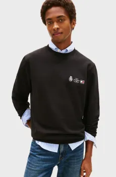 Мужской черный свитшот OUTLINE Черный L Tommy Hilfiger MW0MW40863