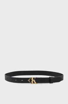 Женский черный кожаный ремень FACET CK BUCKLE PEBBLE 25MM Черный 70 Calvin Klein LV04F7060G