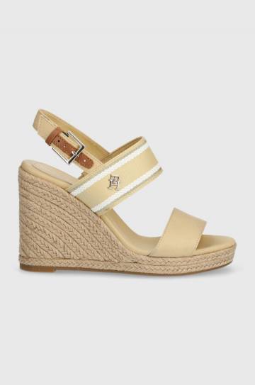 Сандалии Tommy Hilfiger WEBBING HIGH WEDGE SANDAL цвет бежевый FW0FW08045 Сандалии Tommy Hilfiger WEBBING HIGH WEDGE SANDAL цвет бежевый FW0FW08045