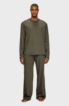 Мужская темно-коричневая пижама (лонгслив, брюки) SET-ADRIAN-UTLT Коричневый S Diesel A19505 0PJBB
