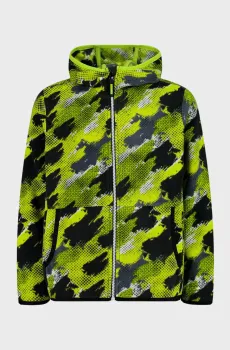 Детское салатовое худи с узором FIX HOOD ARCTIC FLEECE Салатовый 116 CMP 32H1384P-02ZS