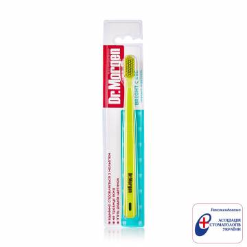 Зубная щетка Dr. Morgen Bright Care средней жесткости, зеленая, 1 шт Зубная щетка Dr. Morgen Bright Care средней жесткости, зеленая, 1 шт