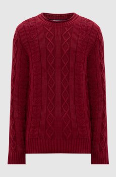 Бордовый свитер в узор