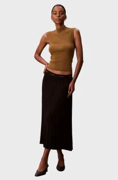 Женская черная плиссированная юбка PLEATED Черный M Calvin Klein LV044D632G