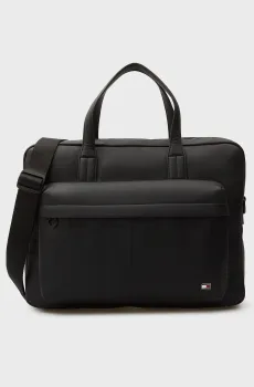 Мужская черная сумка для ноутбука FLAG Черный ONESIZE Tommy Hilfiger AM0AM13989