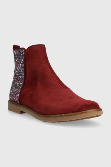 Детские замшевые ботинки Pom Dapi TRIP BACK цвет бордовый