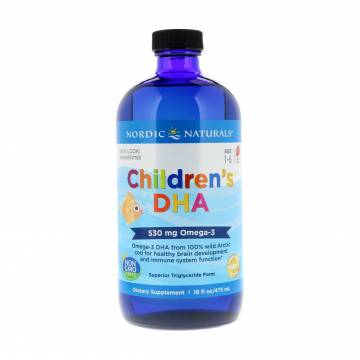 Детский рыбий жир Nordic Naturals Childrens DHA Omega-3 со вкусом клубники, от 1 до 6 лет, 530 мг, в жидкости, 473 мл