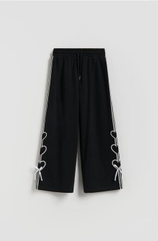Reserved - Трикотажні штани з бантиками - чорний - 117HN-99X