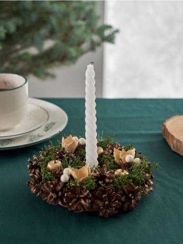 Декоративний вінок - бежевий