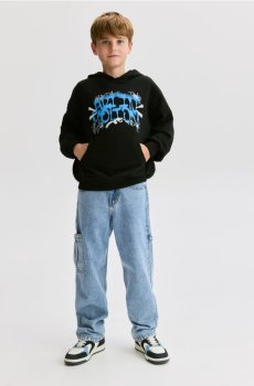 Reserved - Бавовняне худі - чорний - 923FJ-99X