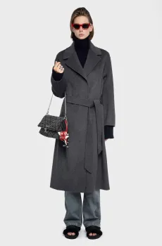 Женское серое шерстяное пальто Meli Серый S ZADIG&VOLTAIRE WWCO01237_ANTHRACITE