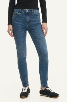 Cropp - Джинси skinny з ефектом виварювання - синій