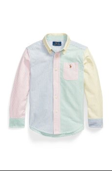 Детская хлопковая рубашка Polo Ralph Lauren