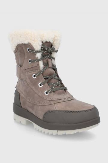 Кожаные сапоги Sorel Torino II Parc Boot WP цвет бежевый Кожаные сапоги Sorel Torino II Parc Boot WP цвет бежевый