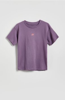 Reserved - Бавовняна футболка - фіолетовий - 674IR-45X