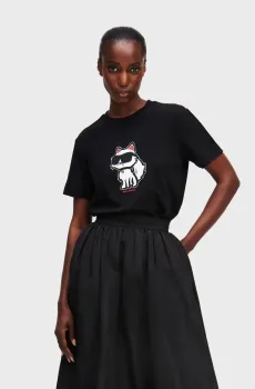 Женская черная футболка IKON SKETCH Черный S Karl Lagerfeld A1W17128