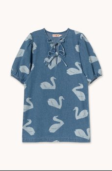 Хлопковое детское платье Tinycottons BIG SWANS DRESS