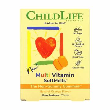 Мультивитамины для детей ChildLife Multi Vitamin SoftMelts с натуральным апельсиновым вкусом, 27 жевательных таблеток Мультивитамины для детей ChildLife Multi Vitamin SoftMelts с натуральным апельсиновым вкусом, 27 жевательных таблеток