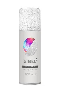 Спрей для волос Sibel Hair Colour Spray Glitter с блестками, Серебряный, 125 мл
