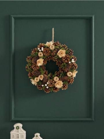 Декоративний вінок - бежевий