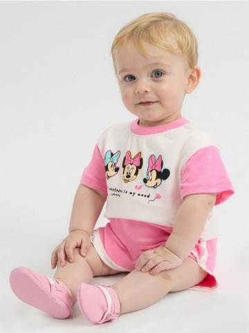 Трикотажний комплект Minnie Mouse - кремовий