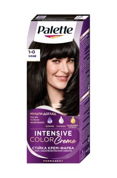 Стойкая крем-краска для волос Palette Интенсивный цвет, 1-0 Черный, 110 мл