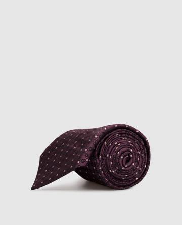 Фиолетовый галстук из шелка в узор