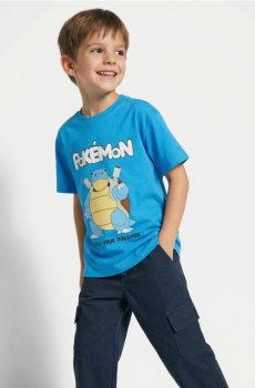 Бавовняна футболка з принтом Pokemon - морська хвиля
