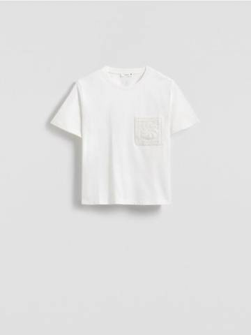 Reserved - LADIES` T-SHIRT - кремовий - 434FS-01X Reserved - LADIES` T-SHIRT - кремовий - 434FS-01X