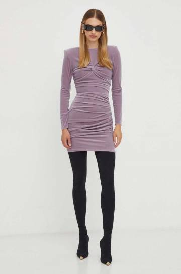 Платье Elisabetta Franchi цвет фиолетовый mini облегающее Платье Elisabetta Franchi цвет фиолетовый mini облегающее