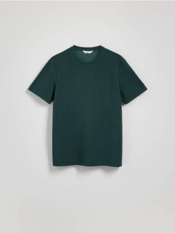 Reserved - Гладка футболка regular fit - сіро-зелений - 742EF-96X Reserved - Гладка футболка regular fit - сіро-зелений - 742EF-96X