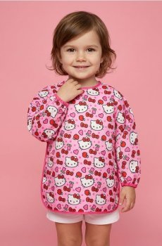 Нагрудник Hello Kitty - пастельний рожевий