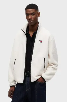 Мужская белая спортивная кофта RLX BADGE ZIP-THRU TEDDY EXT Белый XL Tommy Jeans DM0DM22345