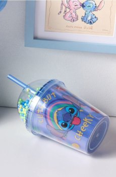 Горнятко з кришкою та соломинкою Stitch - різнобарвний