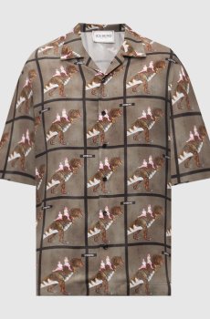 Рубашка в клетку с нашивкой логотипа