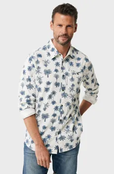 Мужская белая рубашка с узором Белый M Mexx MF007202641M
