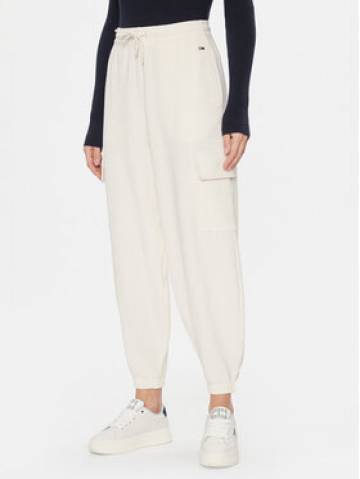 Tommy Jeans Спортивні штани Ottoman DW0DW16383 Білий Relaxed Fit Tommy Jeans Спортивні штани Ottoman DW0DW16383 Білий Relaxed Fit