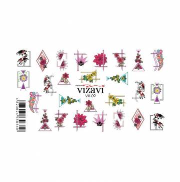Водные наклейки для ногтей Vizavi Professional VK-09 Водные наклейки для ногтей Vizavi Professional VK-09